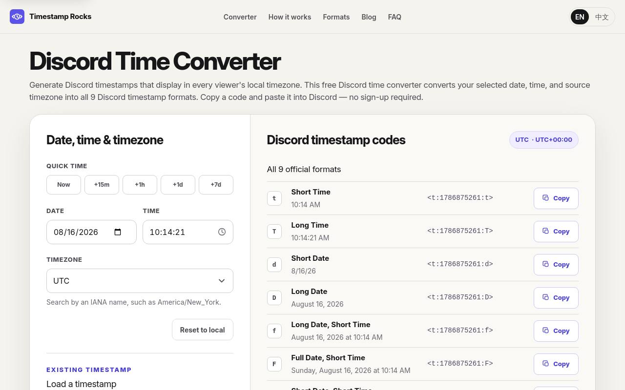 Timestamp Rocks screenshot