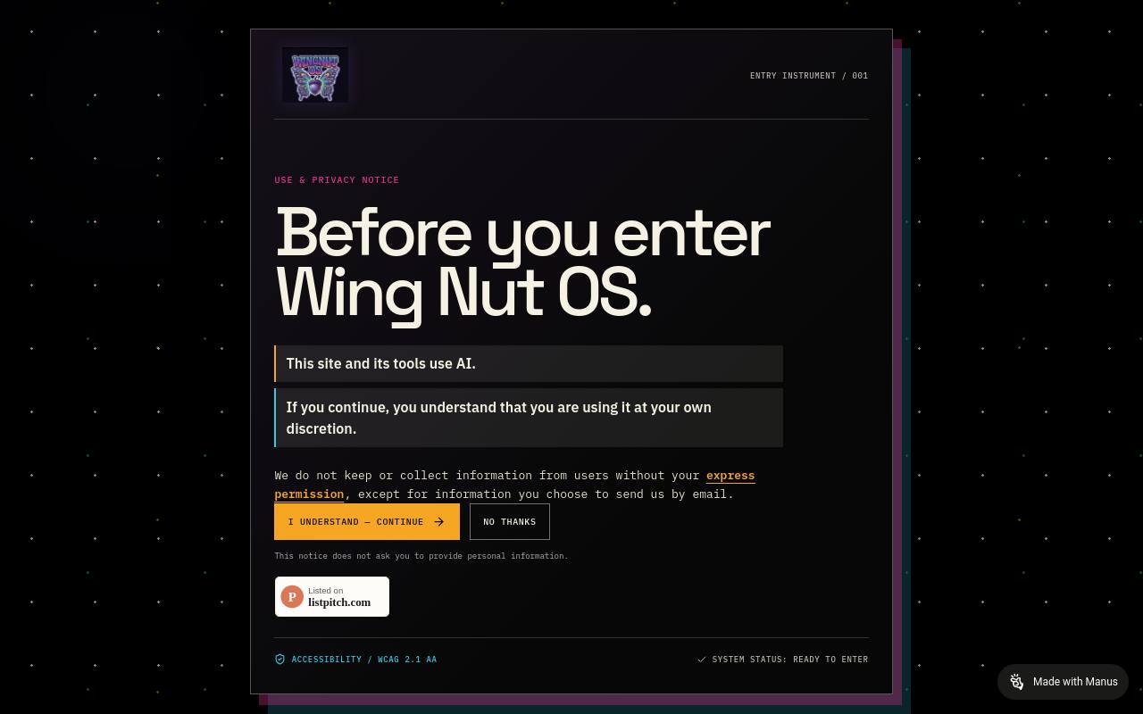 Wingnut OS screenshot