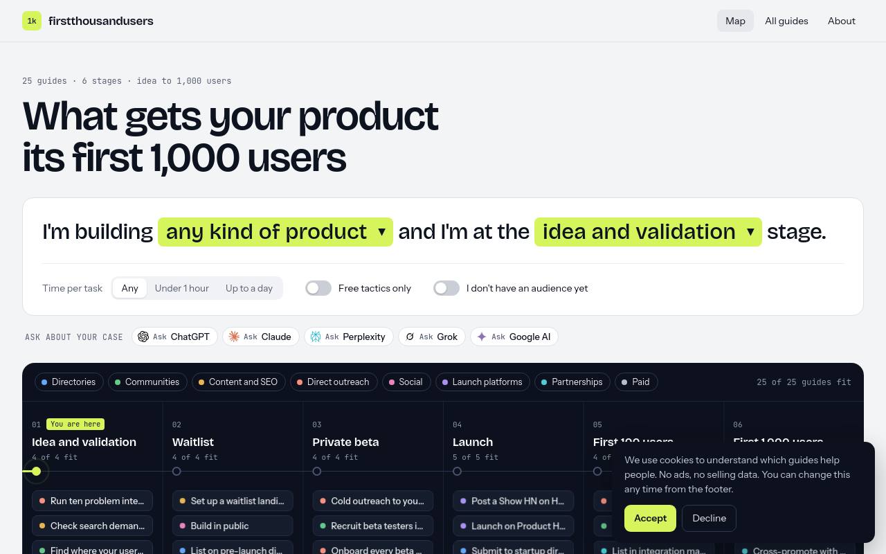 First 1,000 Users screenshot