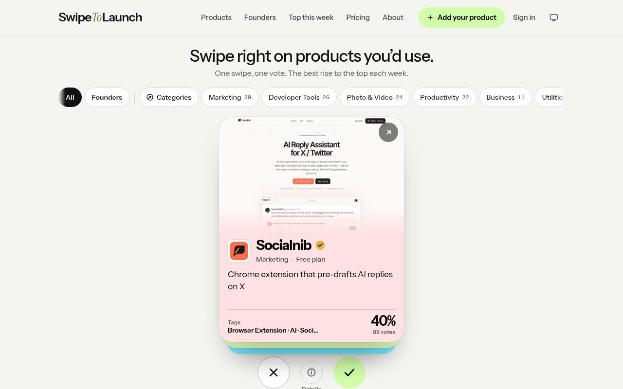SwipeToLaunch screenshot