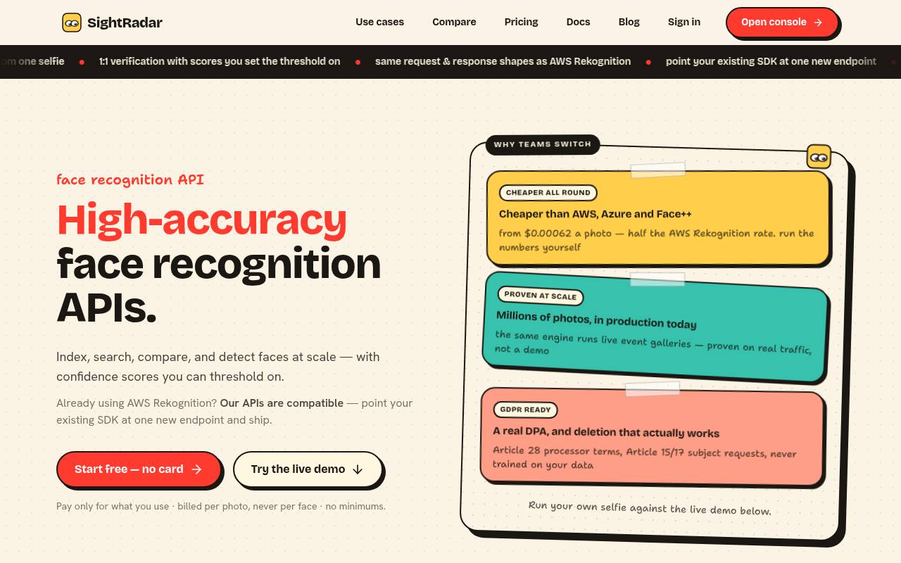 SightRadar screenshot